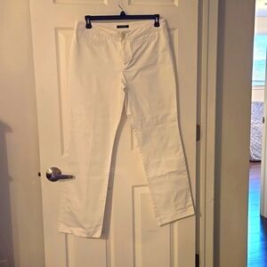 Womens Flat front Lauren Ralph Lauren white straight leg cotton pants Size 12